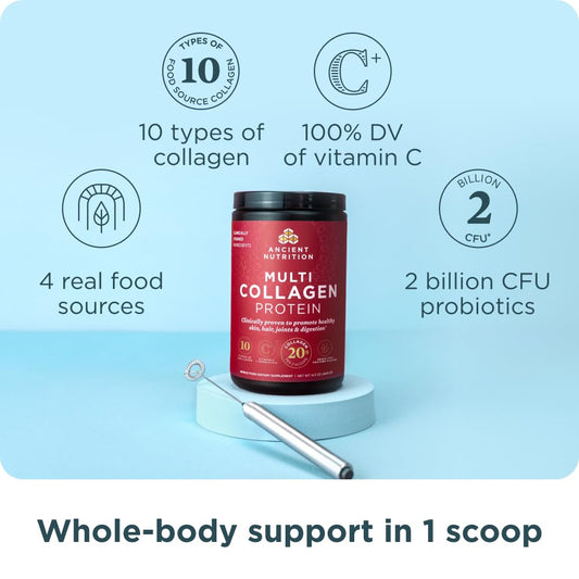 Collagen Peptides Powder, Multi Collagen Protein, Women & Men, Vitamin C, Probiotics.