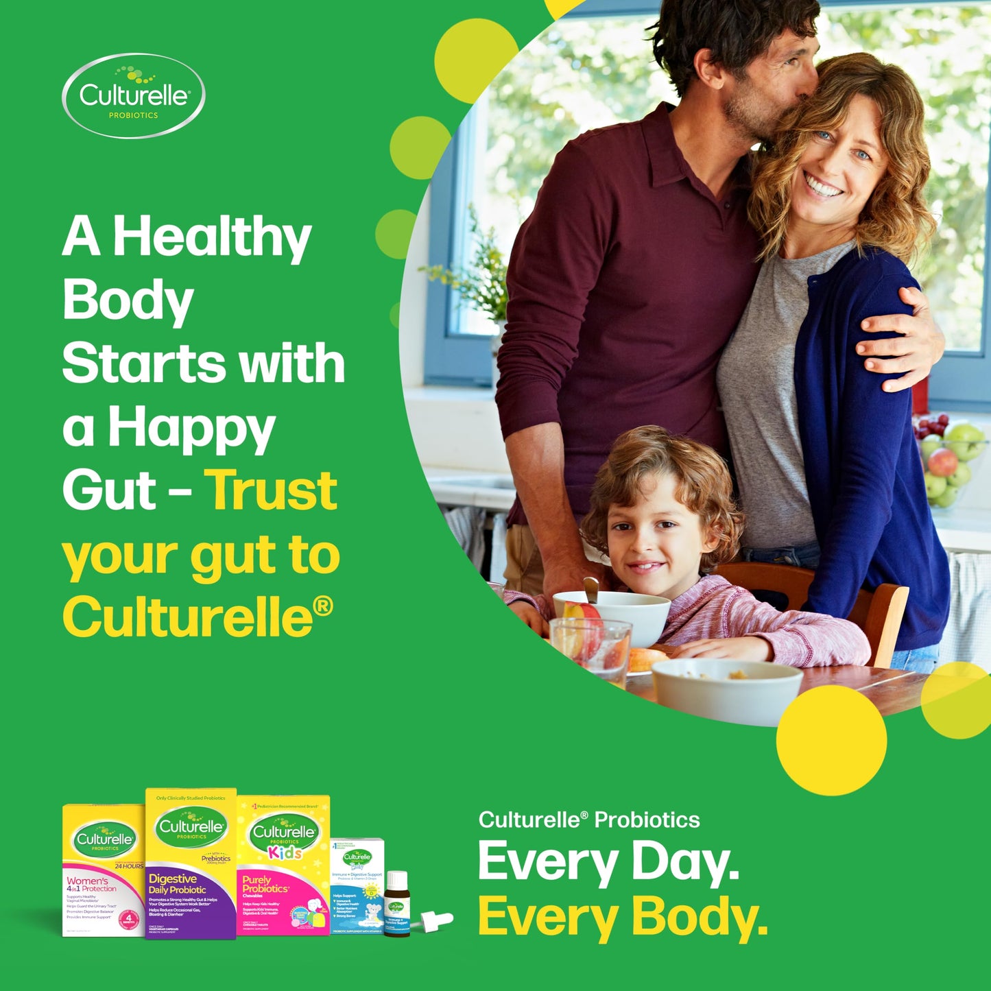 Culturelle Daily Probiotic Capsules For Men & Women, Digestive & Gut Health