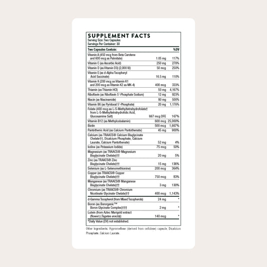 THORNE- Daily Multi-Vitamin with Optimal Bioavailability - Gluten, Dairy & Soy-Free