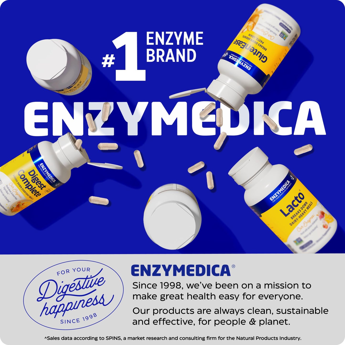 Enzymedica Digest Spectrum - Enzymes for Digestion, Gut Health, & Multiple Food Intolerances, Targets Gluten & Lactose, Helps Gas & Bloating