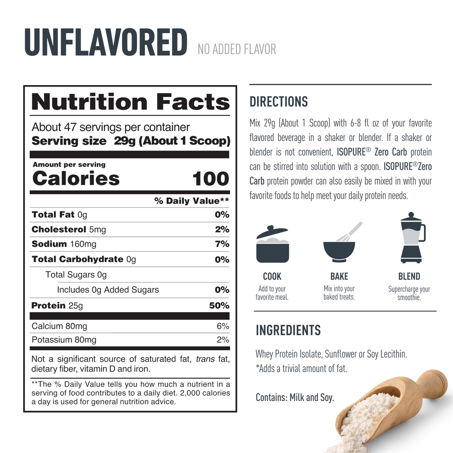 Isopure Zero Carb 100% Pure Whey Isolate Protein Powder
