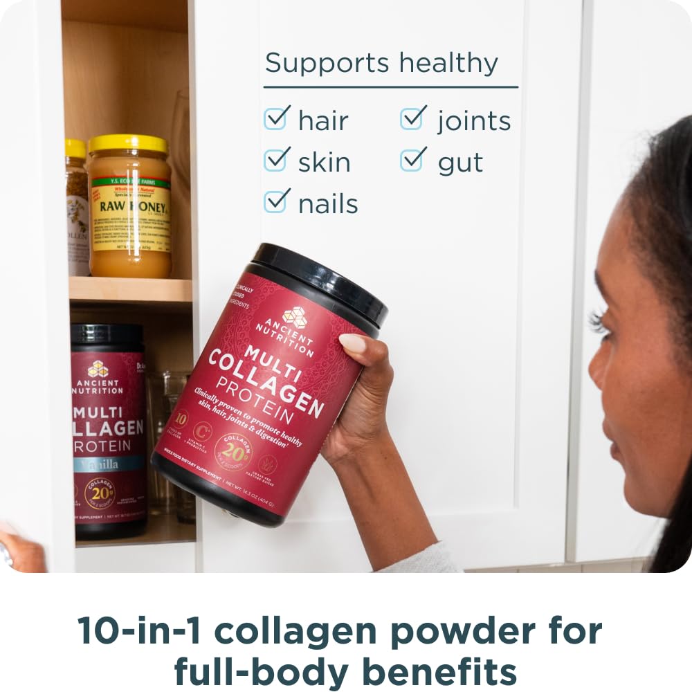 Collagen Peptides Powder, Multi Collagen Protein, Women & Men, Vitamin C, Probiotics.