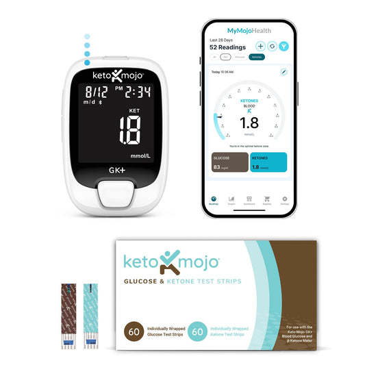 Keto-Mojo GK+ Glucose & Ketone Testing Kit with 140 Test Strips