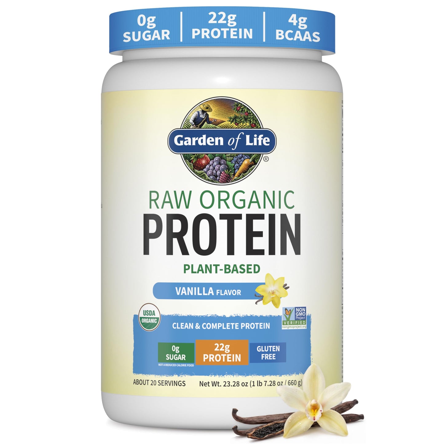 Garden of Life, Protein Powder, Vegan Protein Powder, Bcaa, Probiotics and Digestive Enzymes, Gluten and Lactose Free
