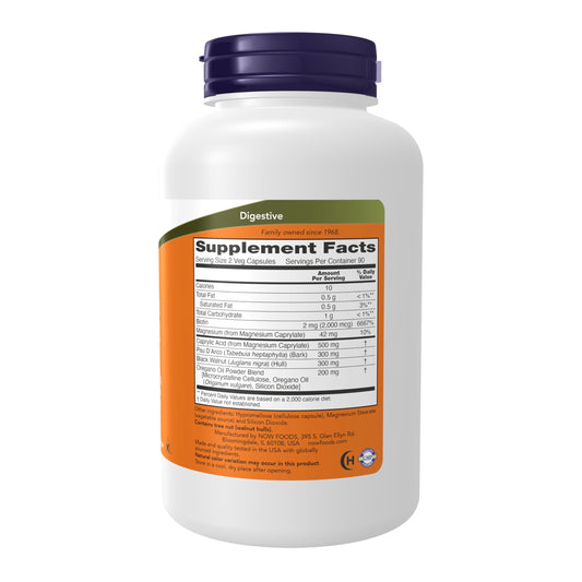 NOW Foods Supplements, Candida Support with Pau D'Arco, Oregano Oil, Black Walnut & Caprylic Acid