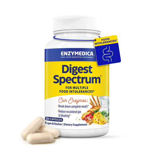 Enzymedica Digest Spectrum - Enzymes for Digestion, Gut Health, & Multiple Food Intolerances, Targets Gluten & Lactose, Helps Gas & Bloating