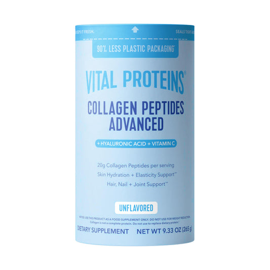 Vital Proteins Collagen Peptides Powder Advanced with Hyaluronic Acid & Vitamin C, Collagen Supplements