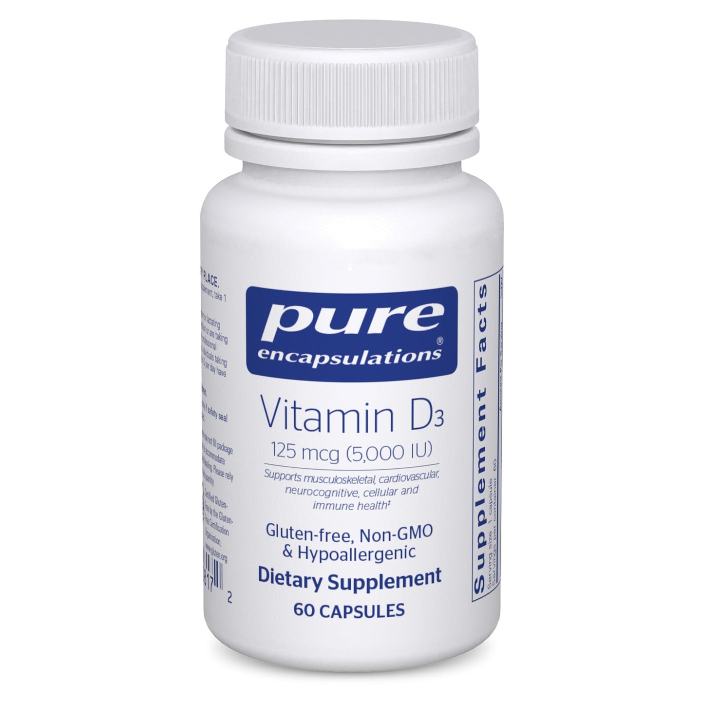 Pure Encapsulations Vitamin D3 125 mcg (5,000 IU) - with Vitamin D
