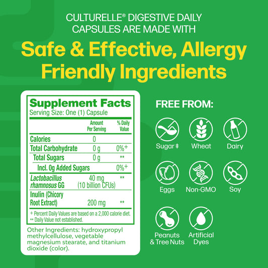Culturelle Daily Probiotic Capsules For Men & Women, Digestive & Gut Health