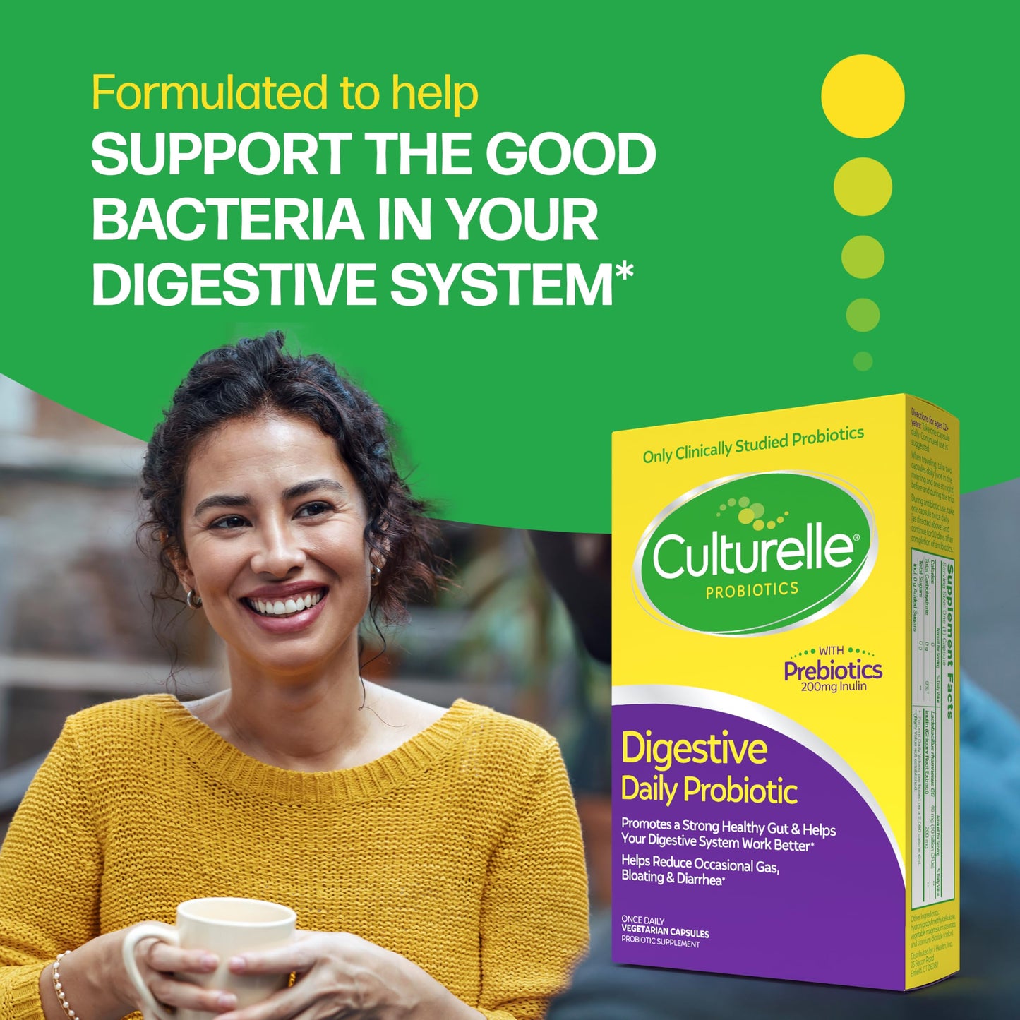 Culturelle Daily Probiotic Capsules For Men & Women, Digestive & Gut Health