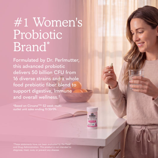 Garden of Life Once Daily Dr. Formulated Probiotics for Women 50 Billion CFU 16 Probiotic Strains with Organic Prebiotics for Digestive, Vaginal & Immune Health, Dairy Free