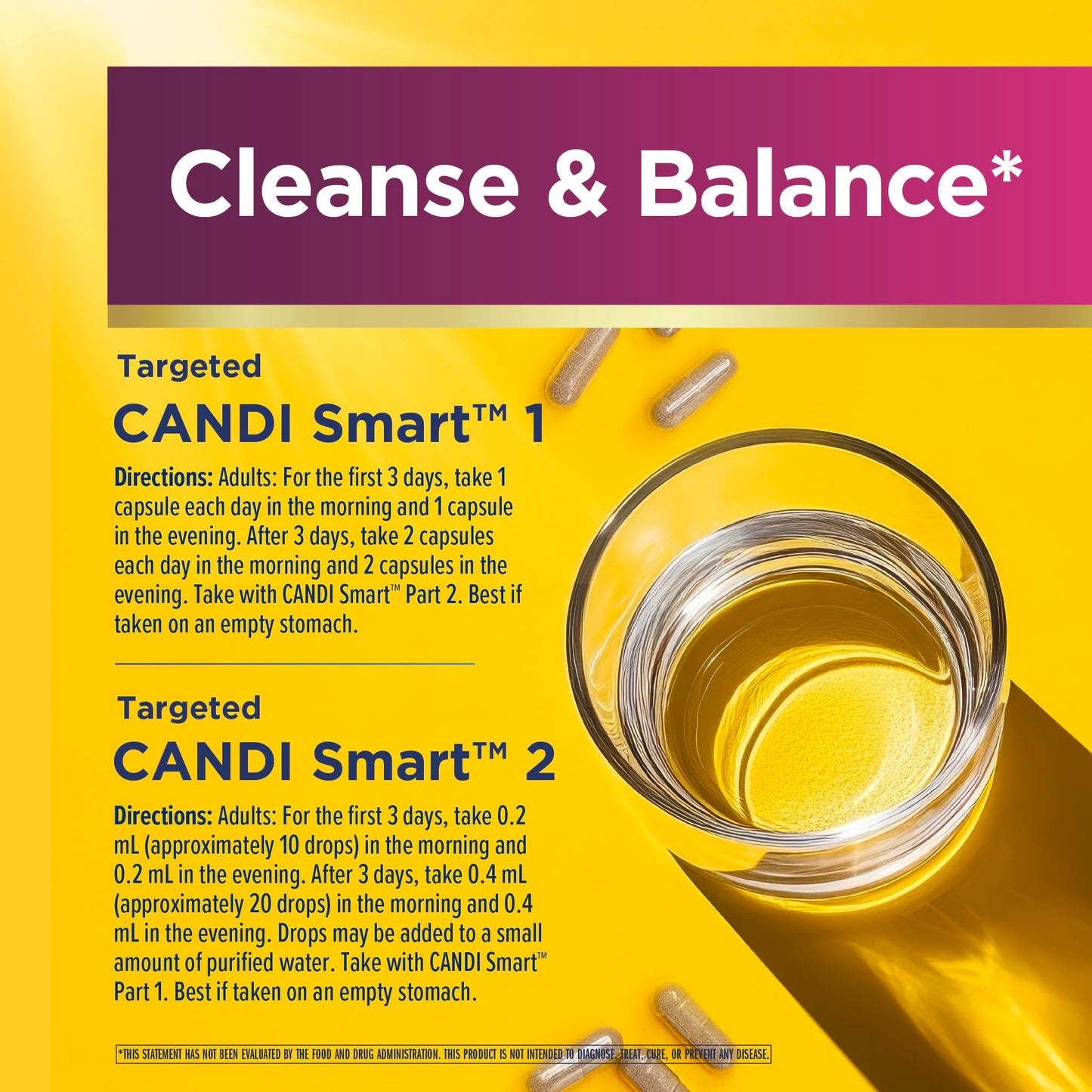 Renew Life Adult Cleanse - CandiSmart - 15-Day Yeast Cleansing Program - 2-Part Kit - Gluten & Dairy Free - 60 Vegetarian Capsules + 1 Fl. Oz. Tincture